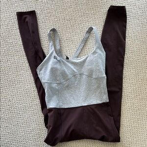 Vuori Gray and Brown Activewear Set